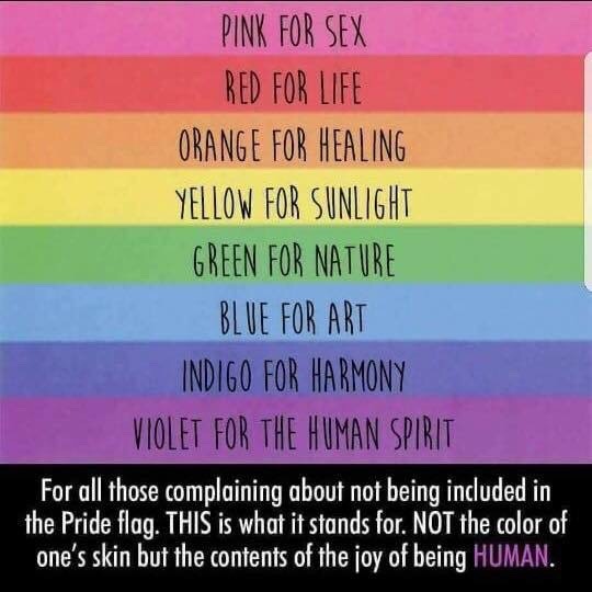 Wait no, let me Scalp the foolish and Educate the Unaware:
Pink is for Sex, that which you use as an instrument to further objectify and fetishize People of Color. Oh but never forget the golden rule: No Fats, No Fems.
Red is for Life, that which is...